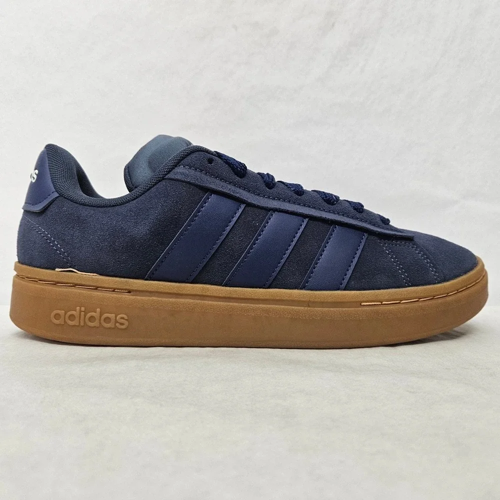 Adidas Grand Court Alpha 00s Sneakers JQ3008 Blue Suede‎ Gum Sole Men Size 10